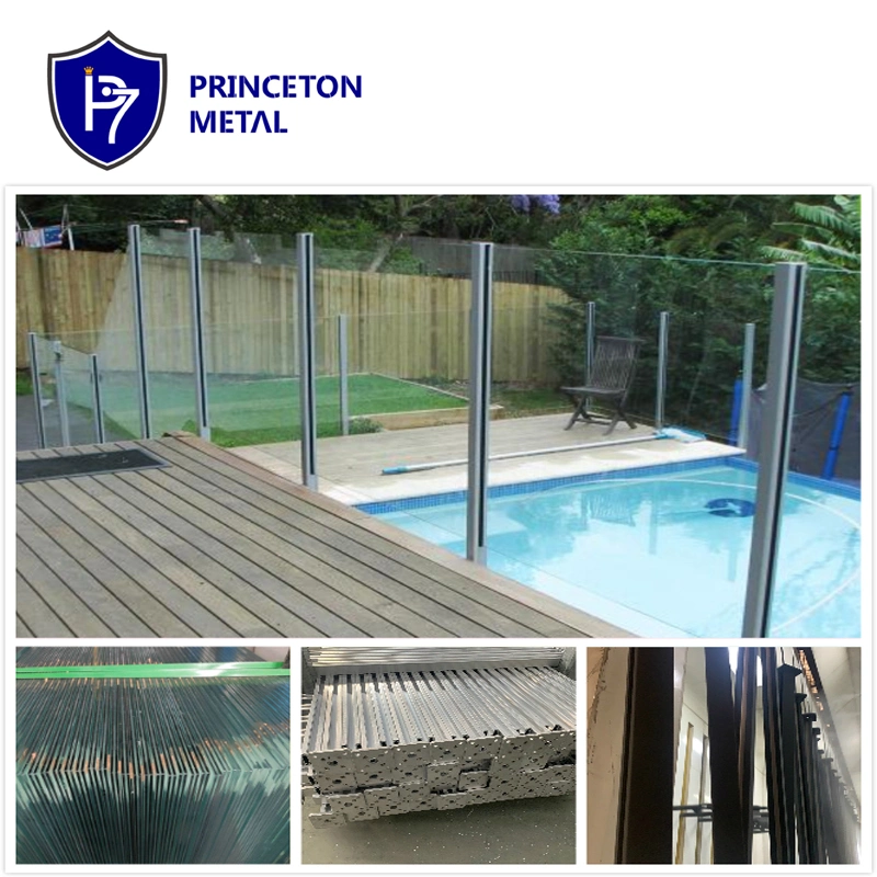 Top Mounting Tempered Glass Balcony Railing with Aluminum Posts and Handrails