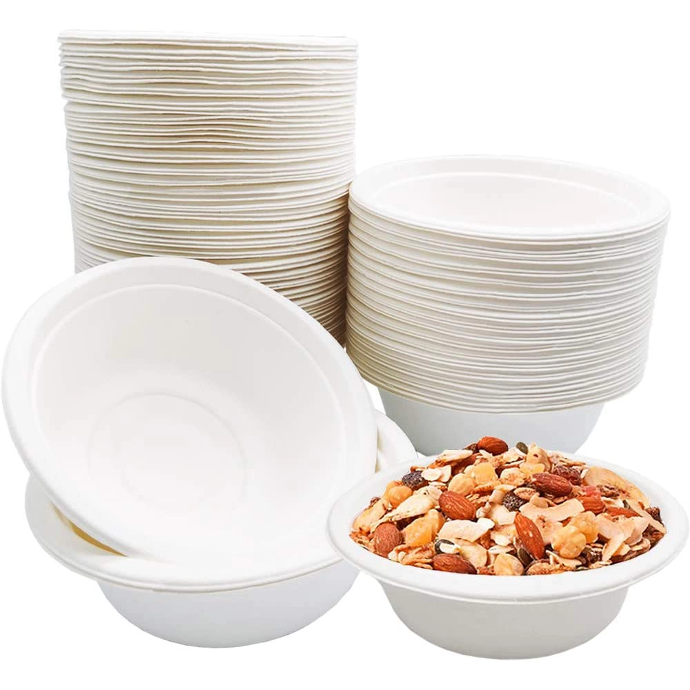 Disposable Salad Bowl 500ml Food Packaging Biodegradable Compostable Bagasse Bowl with Lid