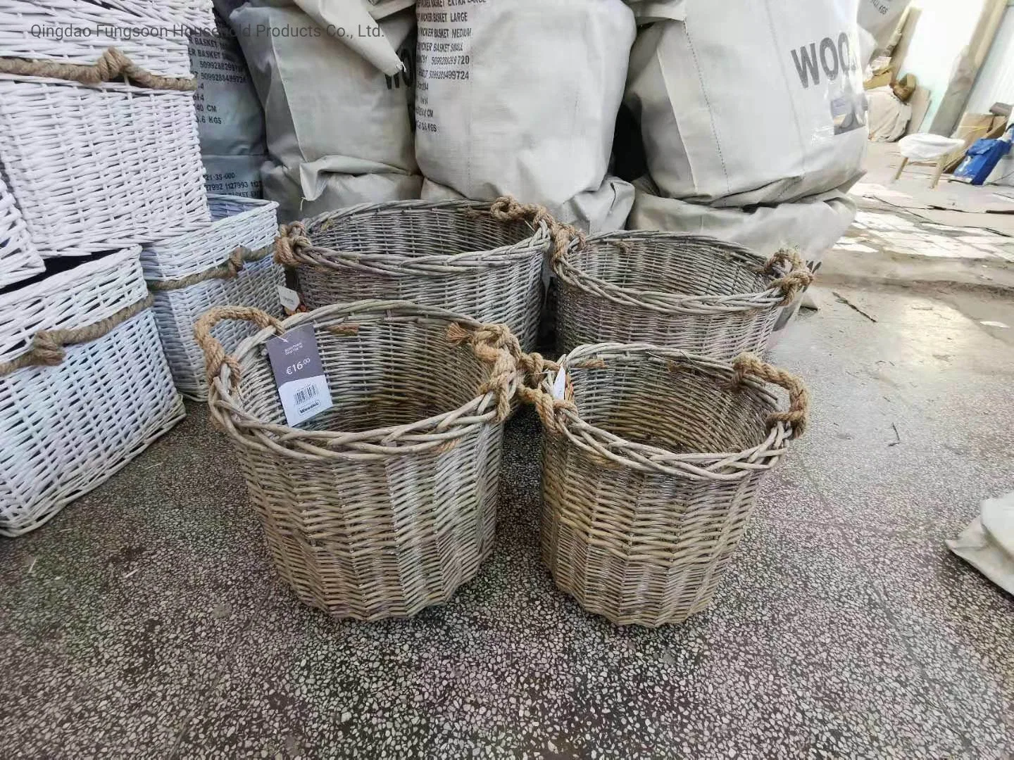 Wholesale/Supplier Large Round Wicker Basket for Multi-Purpose, Storage, Hold Logs