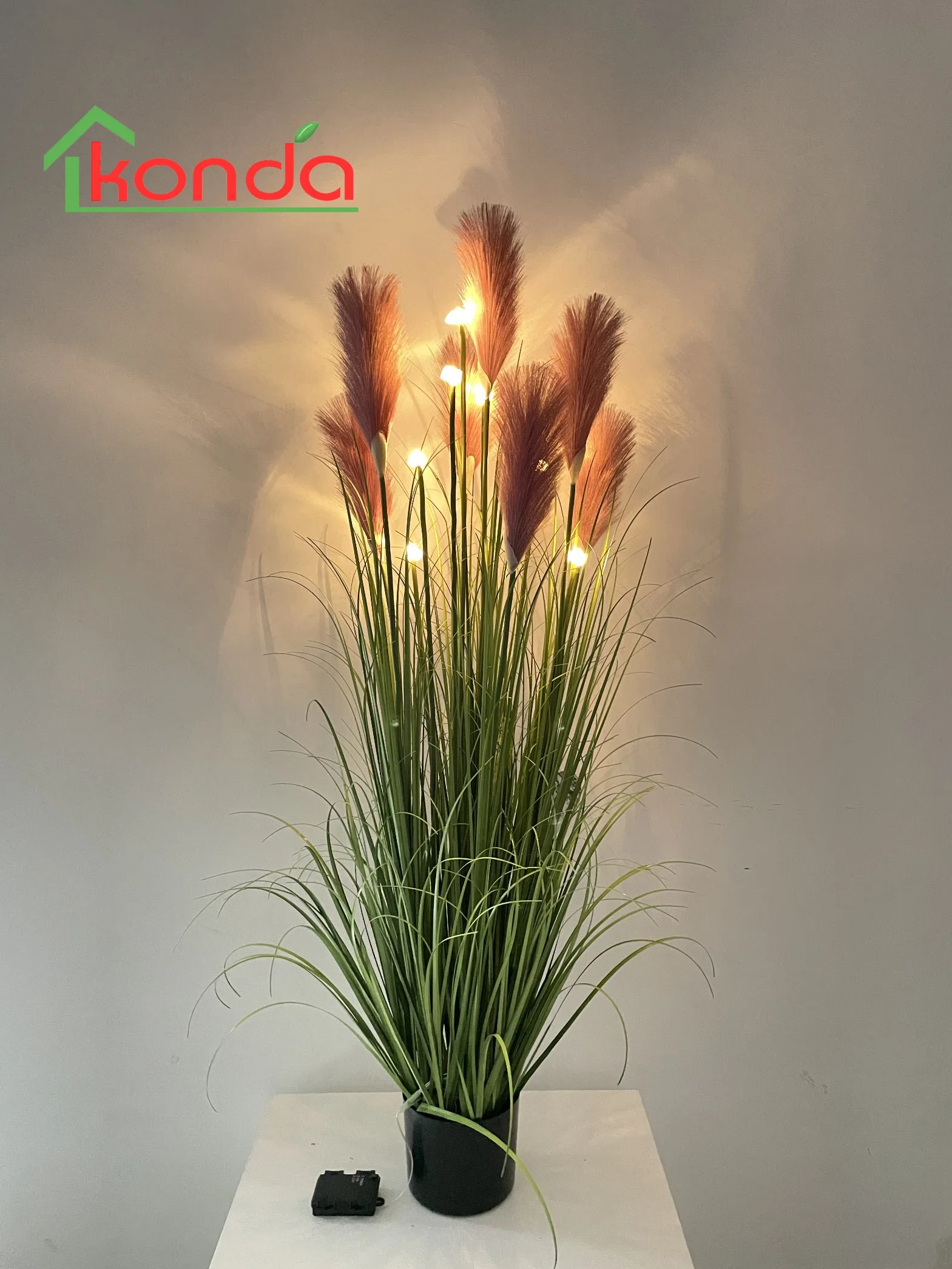 Ornamentação Home Decorativo plantas de erva artificial com luz LED