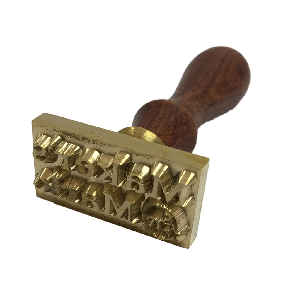 Gift Brass Ice Stamp with Wooden Handle