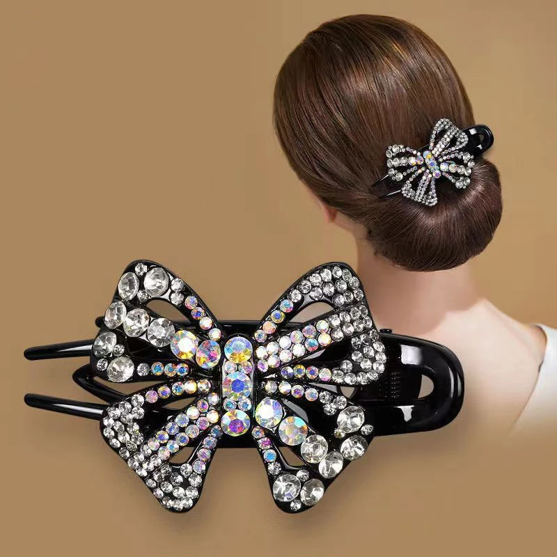 Glitter Sparkly Hair Jewelry Rhinestone Acetate Hair Elegant Claw Clips