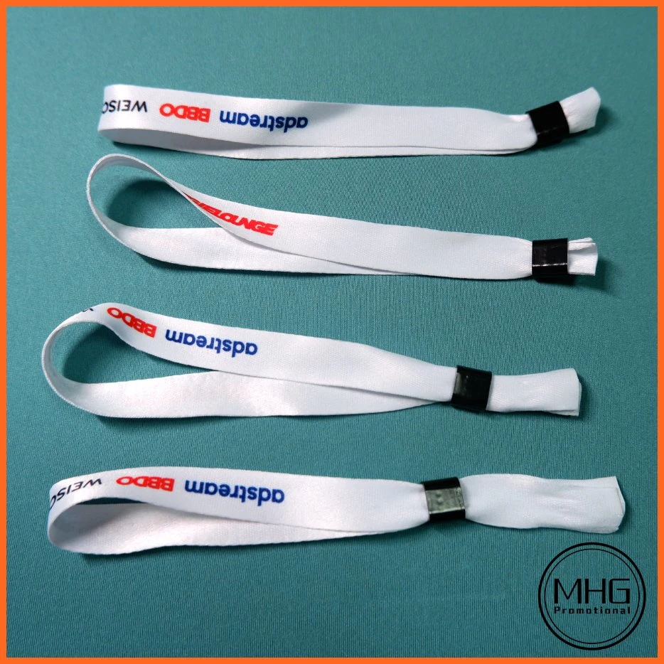 Polyester Sublimation Wristbands with Metal Pearl Closure Custom Wristband