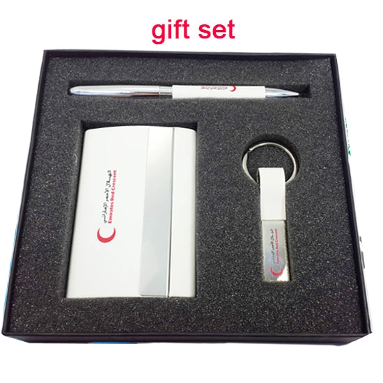 Leather Gift Set With Pen Business Card Case And Key Chain