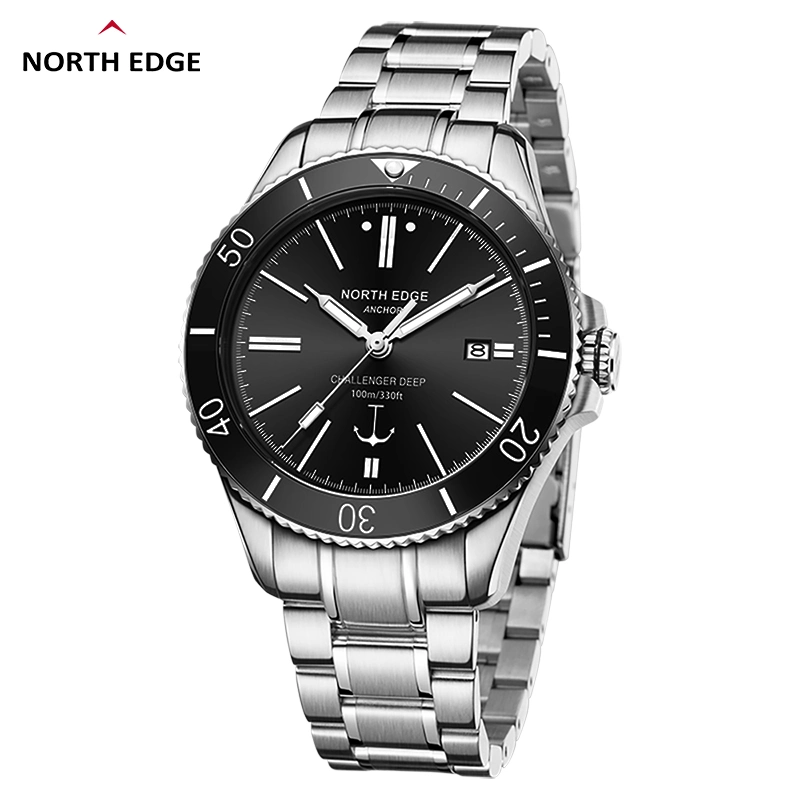 North Edge Anchor Mechanical Watch Steel Watch 100m Waterproof