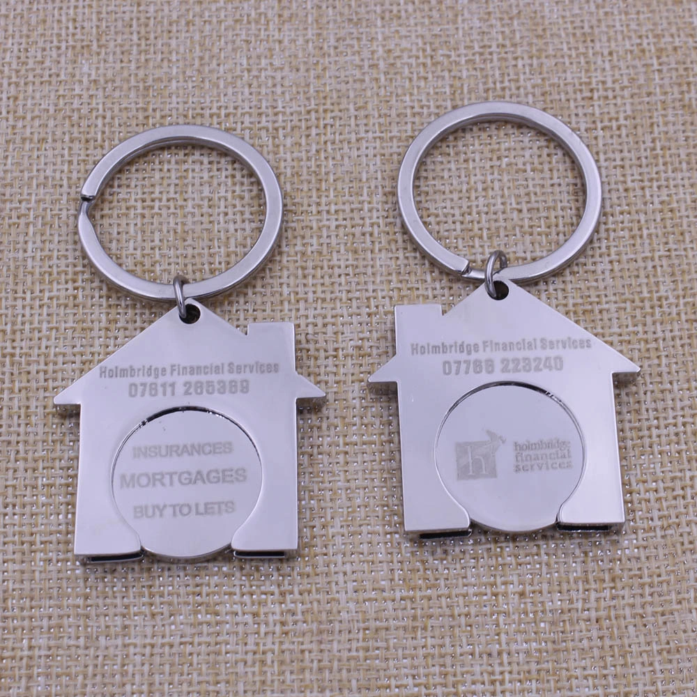 Metal Shopping Trolley Coin Key Ring