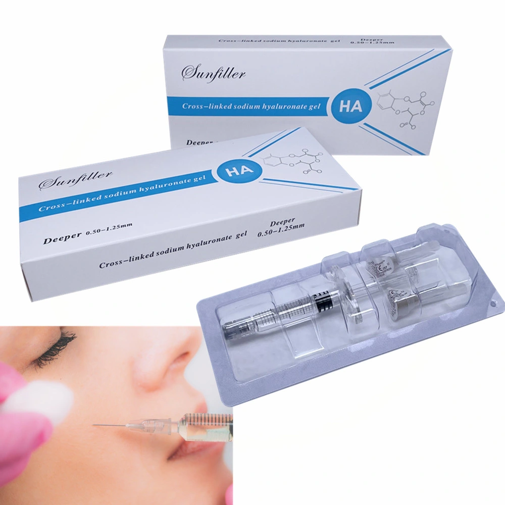 Fabricant d'approvisionnement médical l'acide hyaluronique implant facial de remplissage dermique 2ml