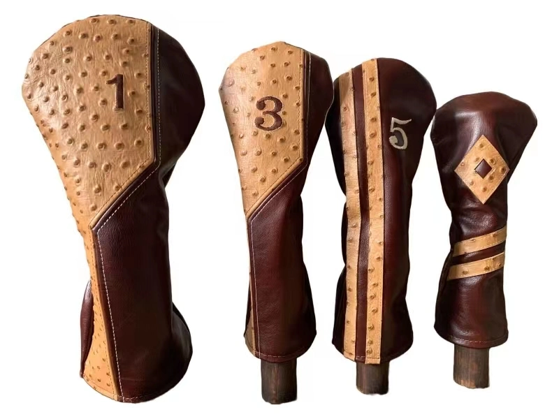 Custom Exotic PU echtes Leder Golf Club Kopfbedeckung Set