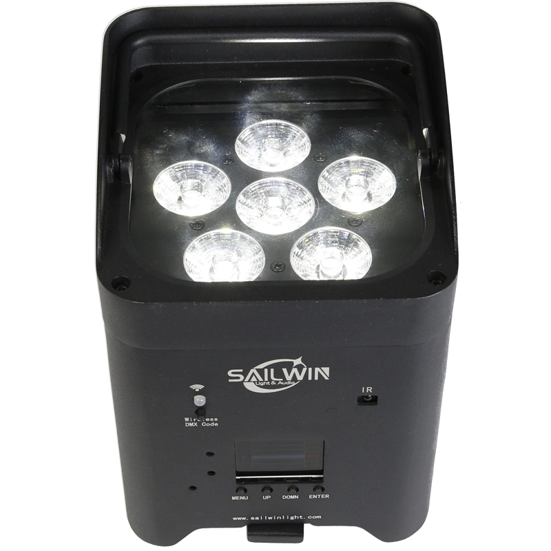 España Stock 6X18W Rgbaw+UV batería alimentado WiFi LED Uplight Stage LUZ PAR