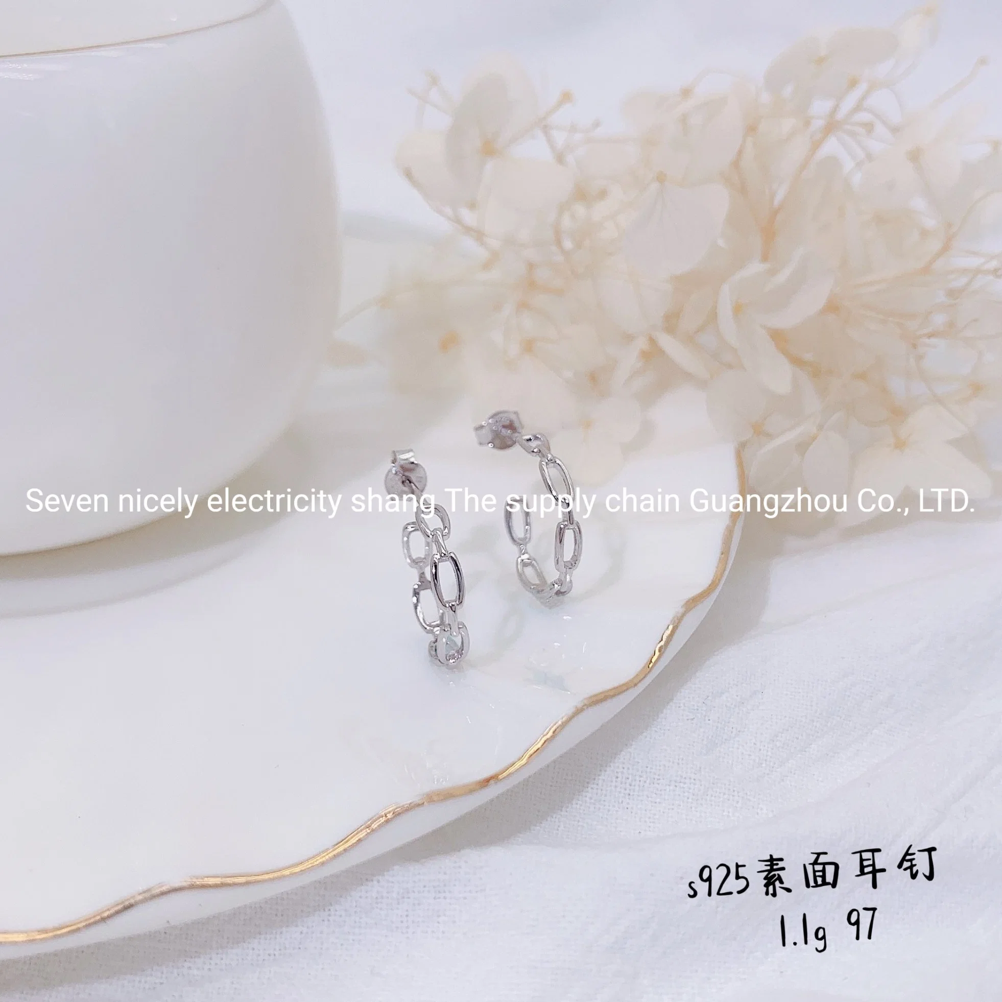 Design de moda atacadista de alta qualidade 925 jóias de prata brincos de Mulheres Simples Presente de aniversário