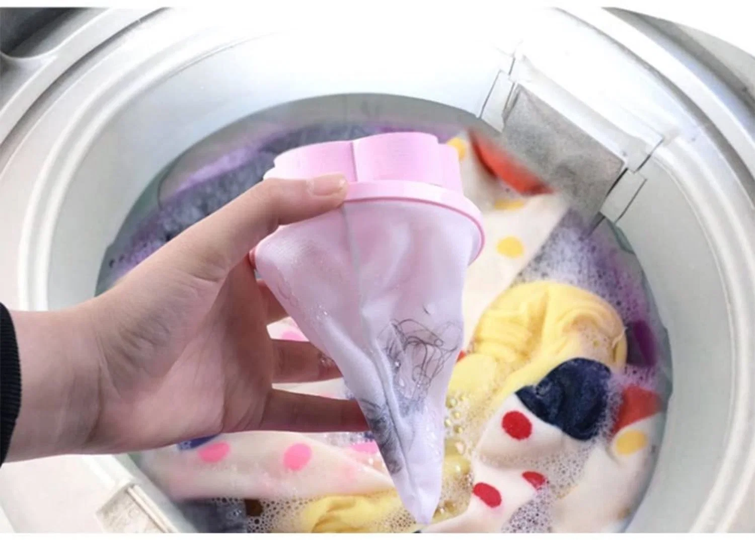 Washing Machine Mesh Filter Bag Lint Hair Catcher Floating Filter Flower Shape Laundry Ball Esg15622