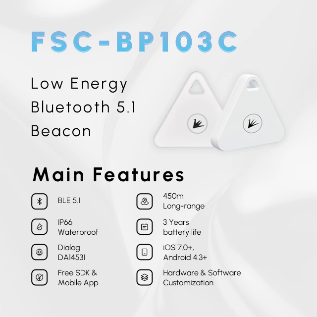 Feasycom FSC - Bp103c Free SDK Low Energy Bluetooth 5.1 transmissão alimentada por bateria Produtos Eddystone Ibeacon