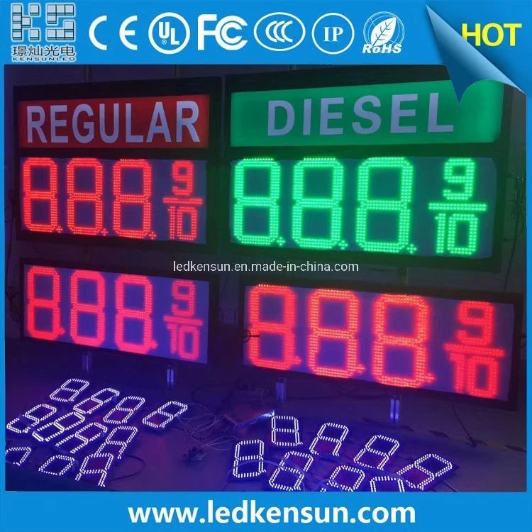 Bunte LED Gas Preisschild 10inch Bunte LED Gas Preis Schild 88,88