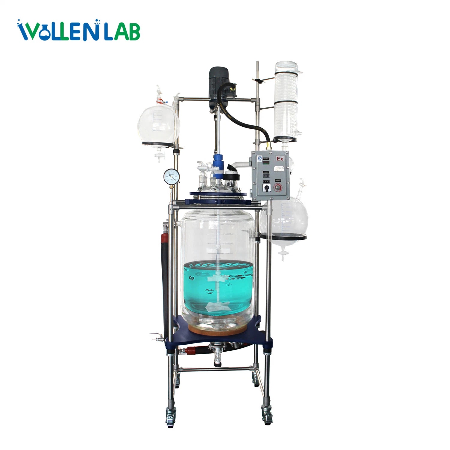 100L Large Scale Industrial Vacuum Distillation Double Glass Jacketed Reactor Kit Price