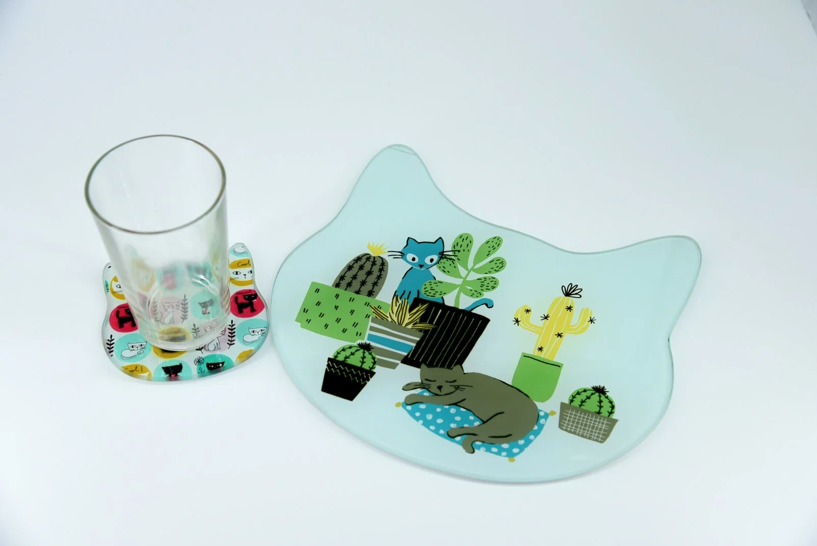 Colorful Glass Cheese Board, Shaped Glass Table Mat, Glass Place Mat, Unbreakable Glass Coaster