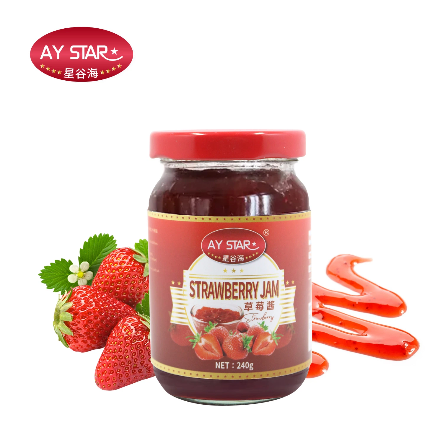 Healthy Food Premium Natural Fresh Fruit Strawberry Jam for Bread Cake Yogurt