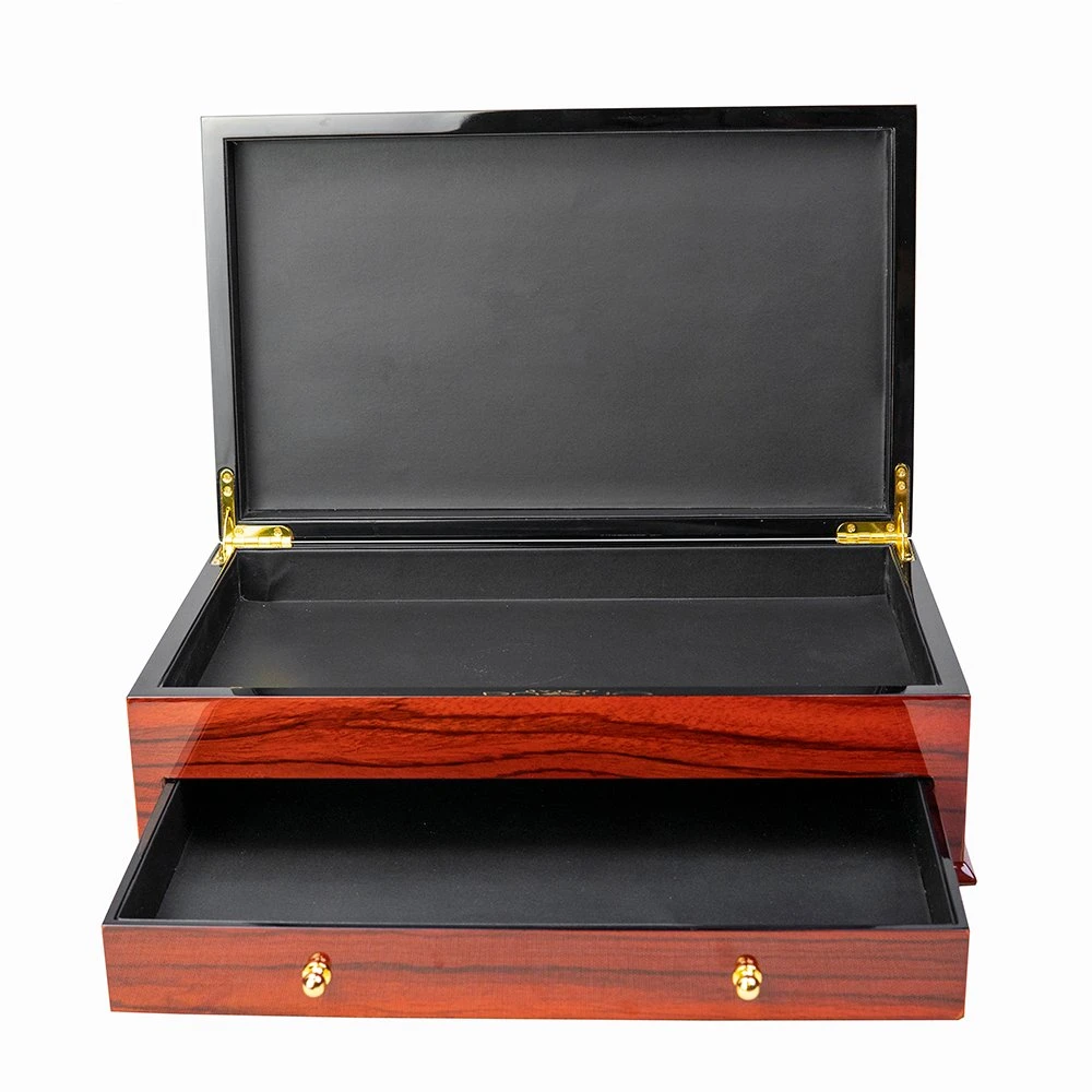 Wholesale/Supplier Handmade Antique Carved Compartment Plain Wooden Box with Drawer