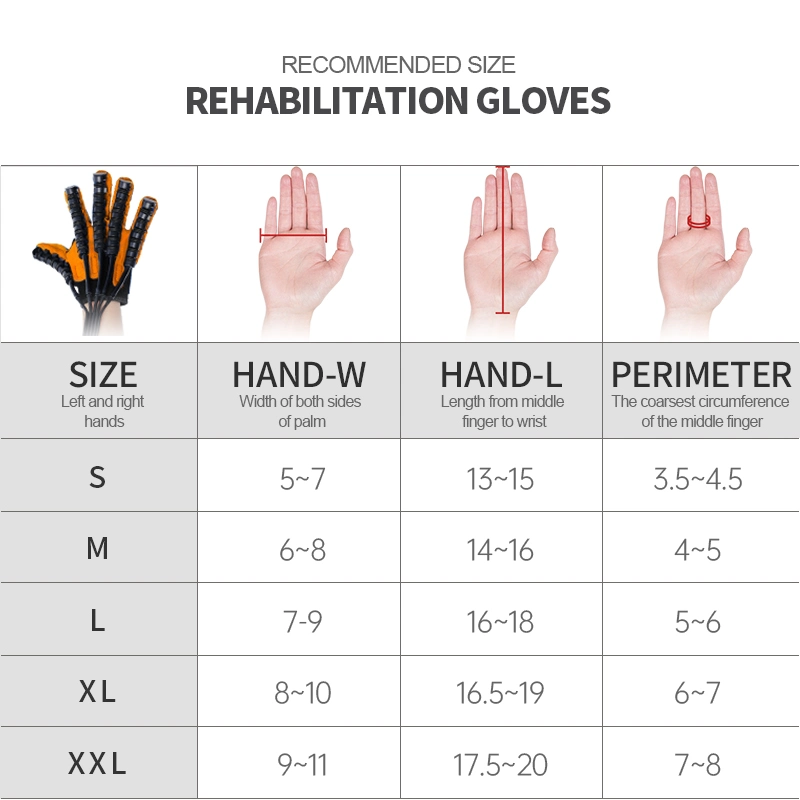 Version améliorée du doigt l'exercice de course fonction de la main de réhabilitation des gants du robot