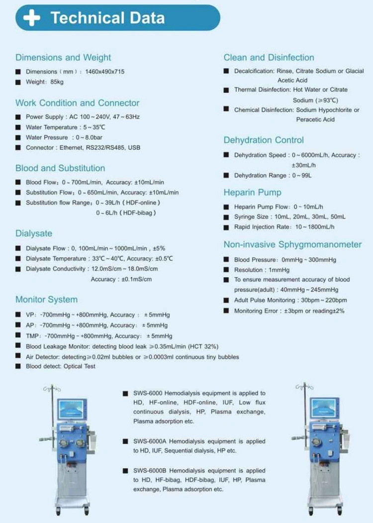 My-O002c Medical Hemodialysis LCD Touch Screen Dialysis Machine for Sale