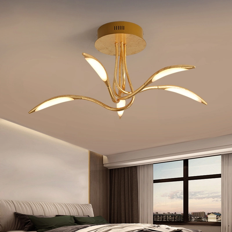 Plafon LED Modern Design Golden Luxury em alumínio metálico