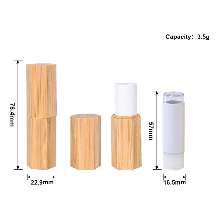 Natural Bamboo and Wood Lipstick Tube DIY Bamboo Lip Balm Tube Can Be Customized Logo