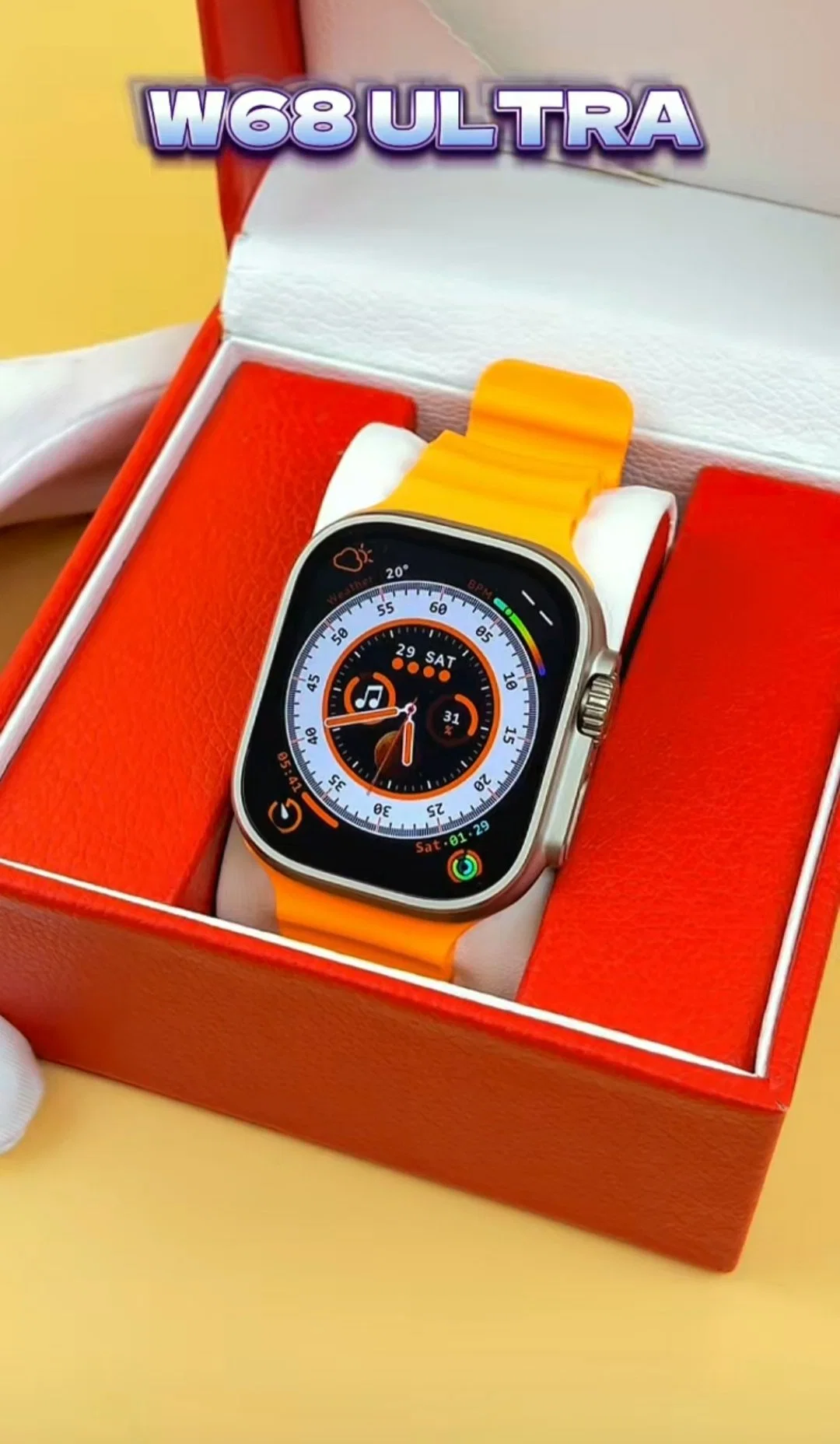 W68 Ecrã Ultra OLED Ladies Smart Watch com Verde Preto Branco Laranja