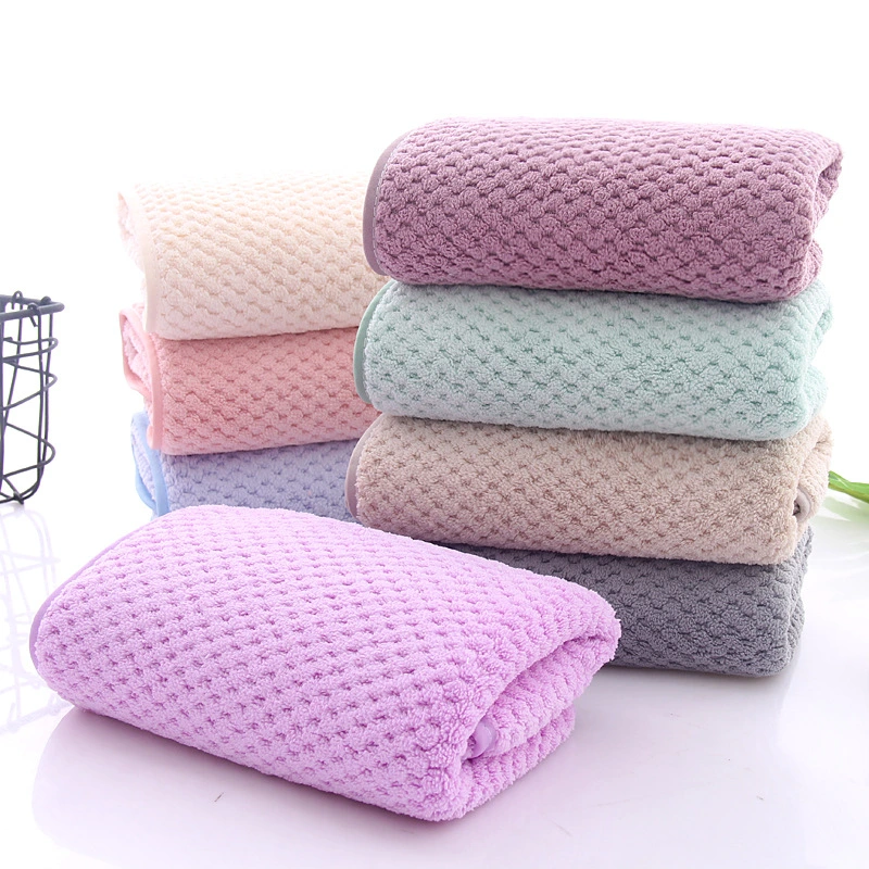 Luxury Hotel High Quality Coral Fleece Walf Checks Bathroom Towel Sets