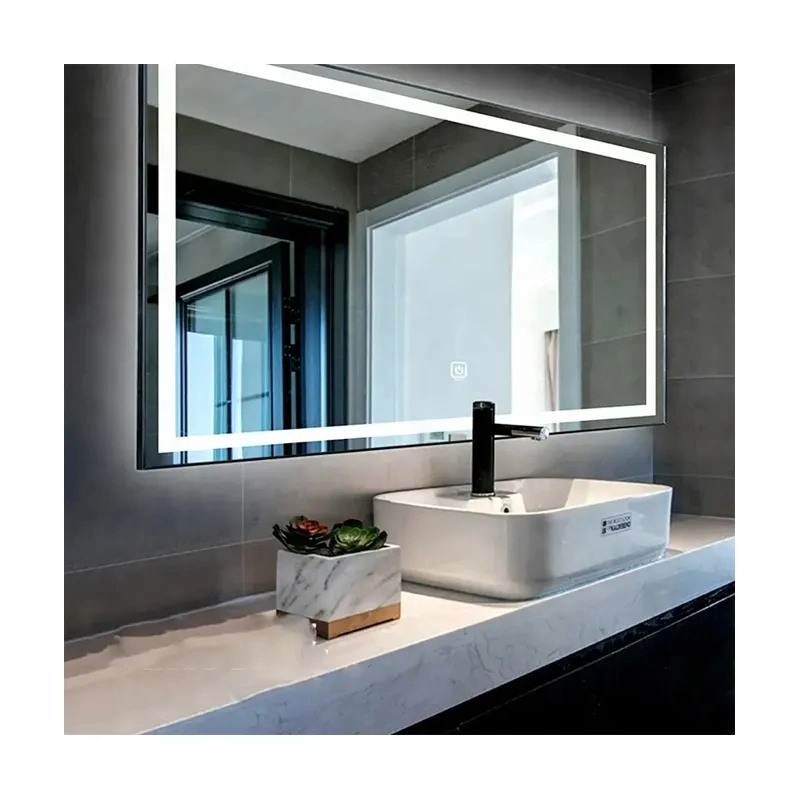 Customized Factory Illuminated Rectangle Smart Bathroom Mirror with LED Light up