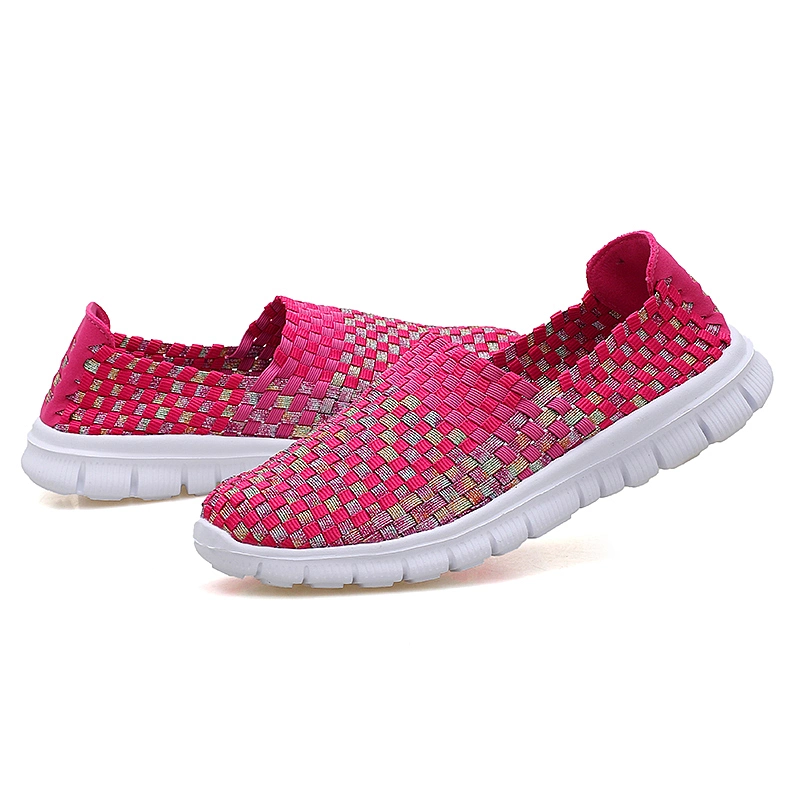 Women Woven Weave Shoes Elastic Belt Hand Knit Shoes Handmade Woven Elastic Shoes