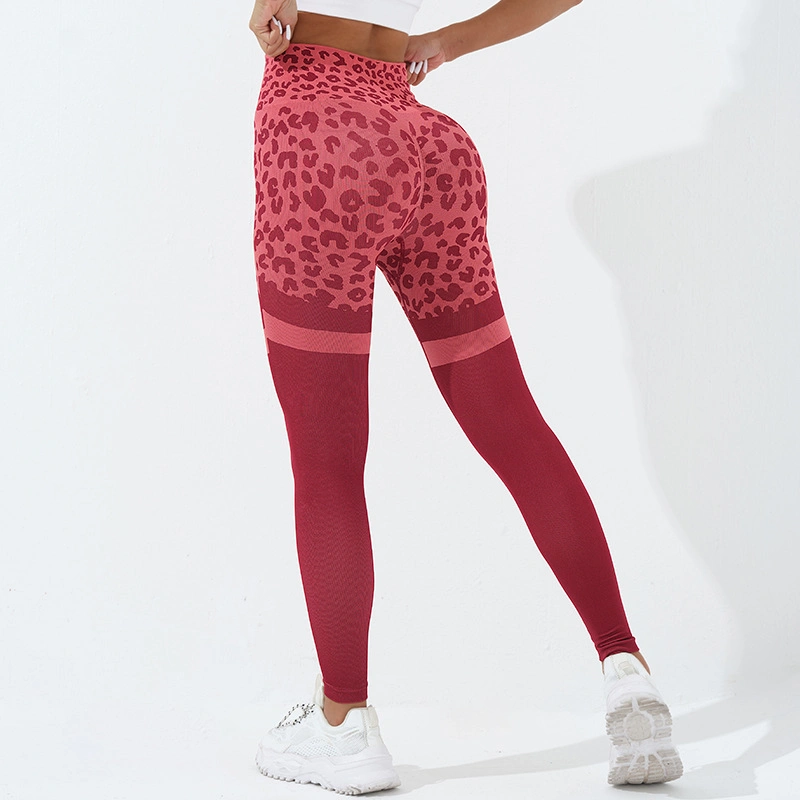 Leopard Print Peach Butt Fitness Hose Damen Tragen Sport Hoch Hüfthose Herbst Winter Hip Lift Yoga Hose