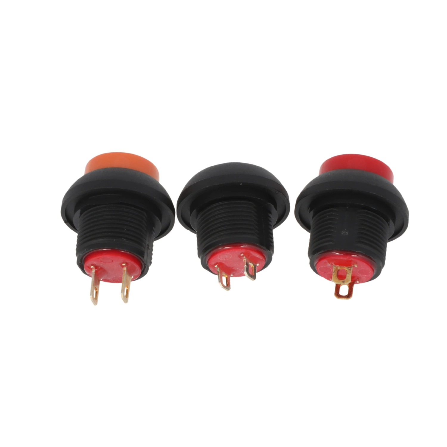 3pin Terminal Domed Head Nylon Material 1no DOT Illumination Latching off 12mm Round Push Switch