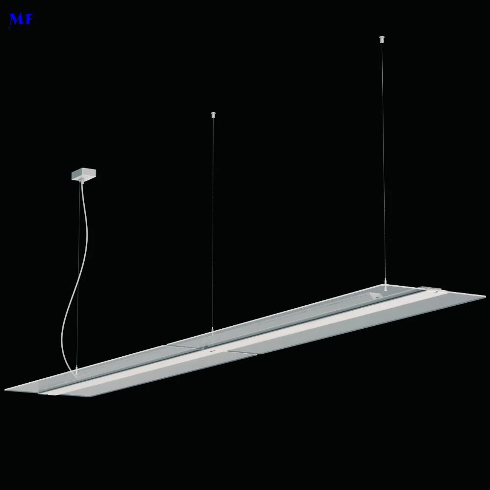 Hanging Linear 4FT 5FT 50W 60W 75W Smart 0-10V Dali Dimmable LED Square Pendent Panel Lamp for Studio Exhibition Hall Community Center Dining Room Library