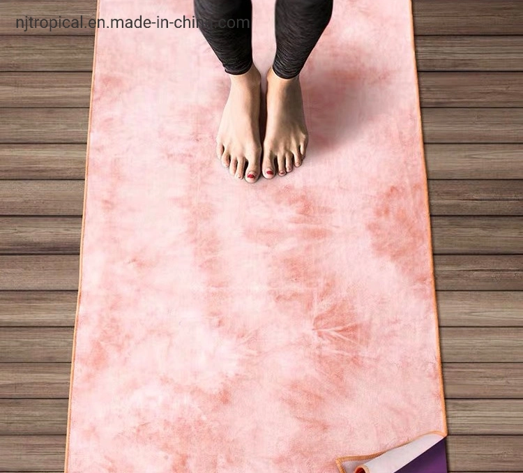 Home Gym Fitness Exercise PVC TPE Mat Non-Slip Eco-Friendly Microfiber Rubber Materials Customized Logo Resistance Pilates Beach Foam Yoga Towel for Mat