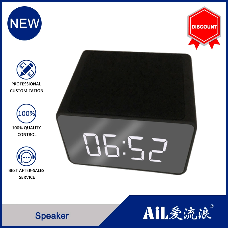 Reloj de alarma electrónica LED altavoz inalámbrico con radio FM