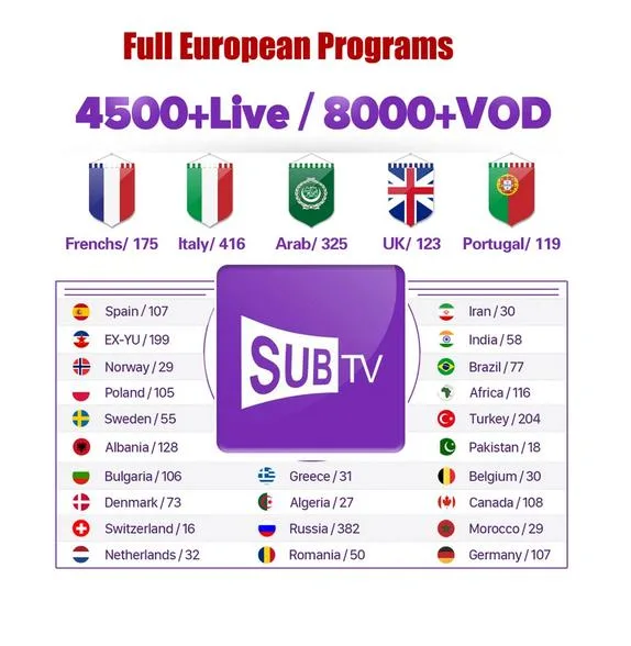 24 Stunden kostenlose Testversion IPTV Abonnement 12months 4K HD 1/3/6/12 Monate Französisch Smart TV M3U Android TV Box