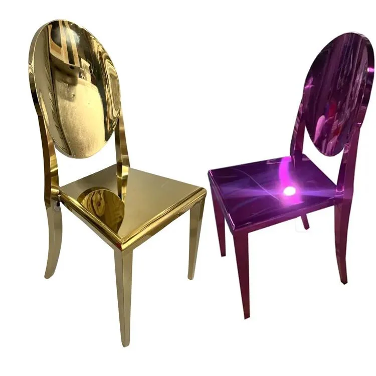 New Design Modern Royal Luxury Gold Hotel Banquet Furniture Stainless Steel Wedding Chair