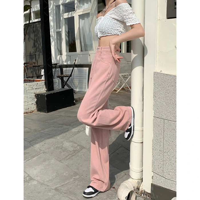 Jeans Women's Spring Autumn New Style Slim High Waist Loose Straight Pants Long Pants