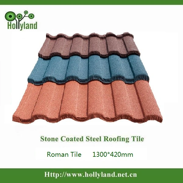 Natural Stone Chips Coated Metal Roof Tile (Roman type)