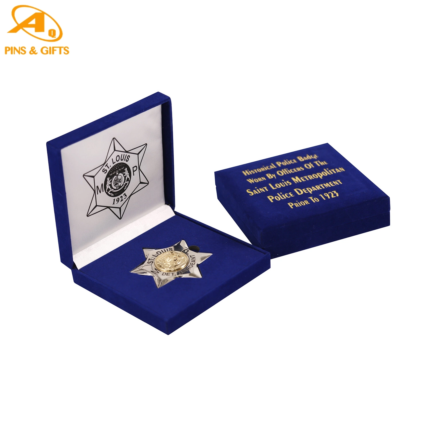 Model Plane Gift Metal Custom Security Police Badges Brass Alloy Hard Soft Enamel Brooch Chest