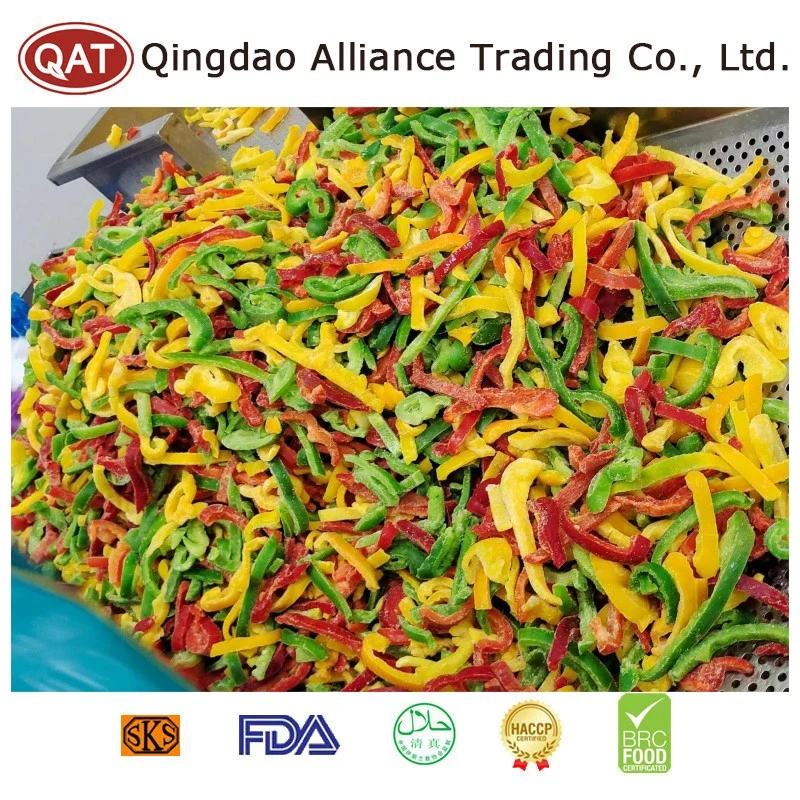 Colorful Frozen Pepper Strips IQF Mixed Vegetables Blend Yellow Pepper/Green Pepper/Red Pepper Mixed Crop