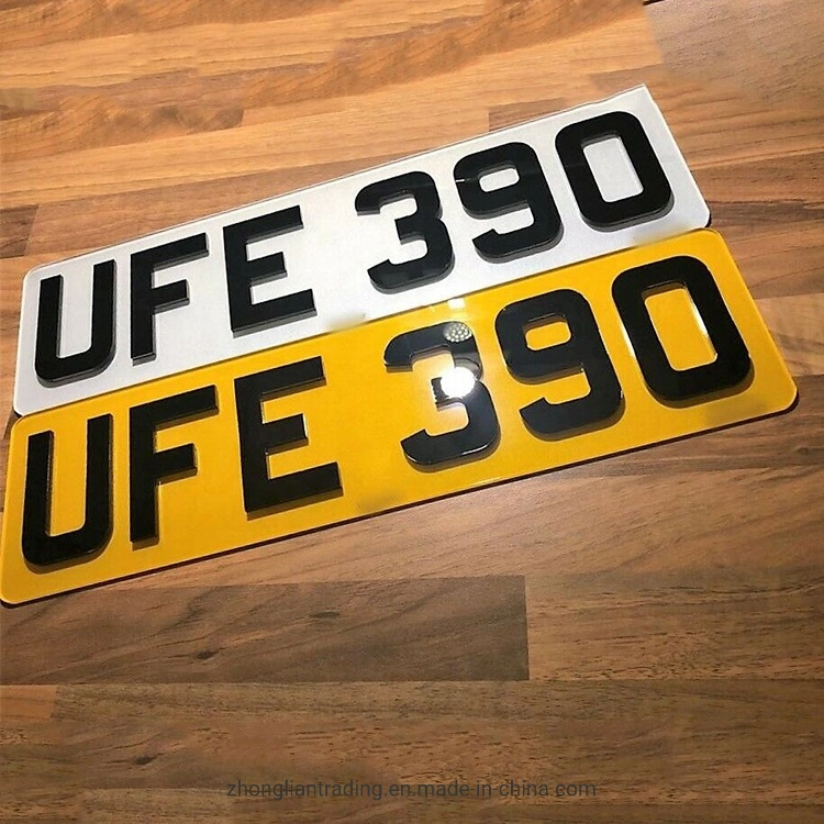 Wholesale/Supplier Good Quality Auto Accessory Customized Acrylic Car License Number Plate