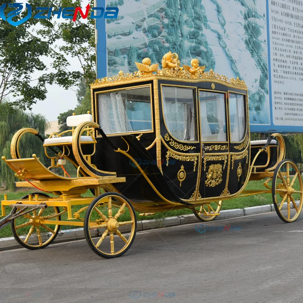 Vagón turístico eléctricos carros de caballo Boda Real de tres ruedas Handmade Horse-Drawn Transporte