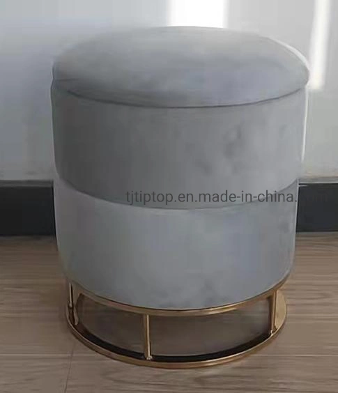 Living Room Furniture Velvet Modern Footstool Round Pouf Ottoman