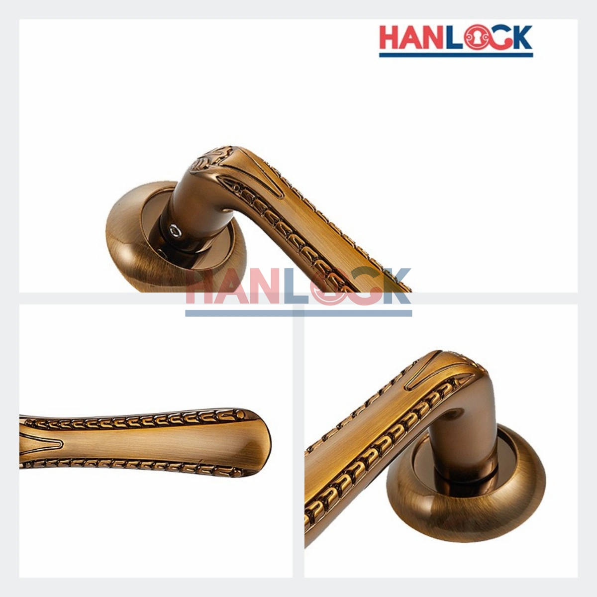 Copper Chrome Aluminum Door Handle Gold for Contemporary Modern House