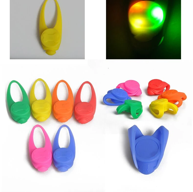 PET Supplies LED Hund Silikon USB wiederaufladbare bunte Licht Anti-Lost Kragenanhänger