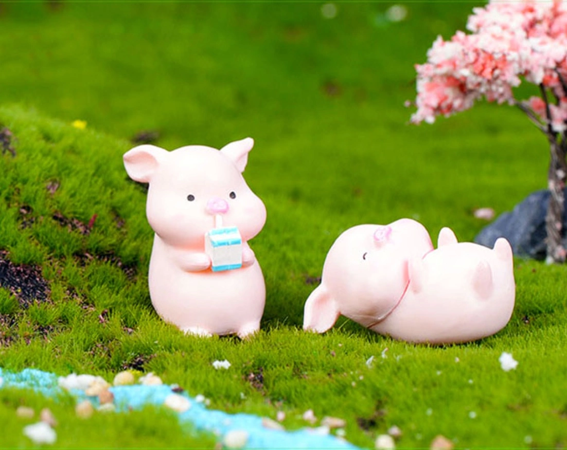 Pig for Mystery Box Fairy Garden Miniature Plastic Craft Statue Ornament