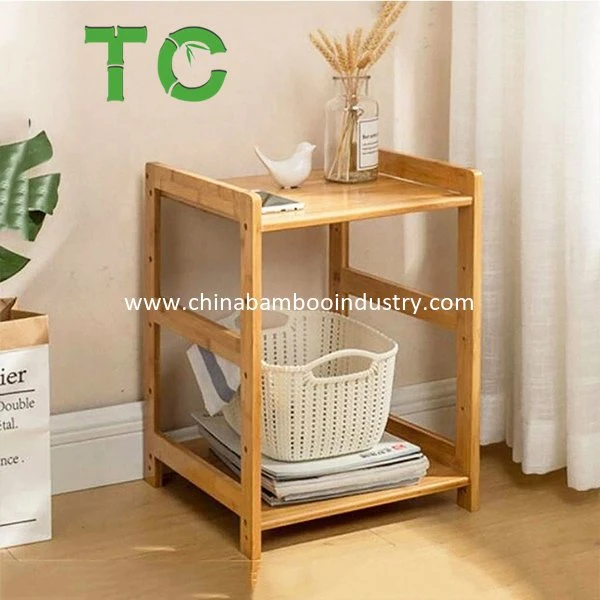 Simple Wooden End Table with Drawer Bamboo Cabinet Organizer Sideboard Cabinet Side Night Table Nightstand Wood Bedside Table