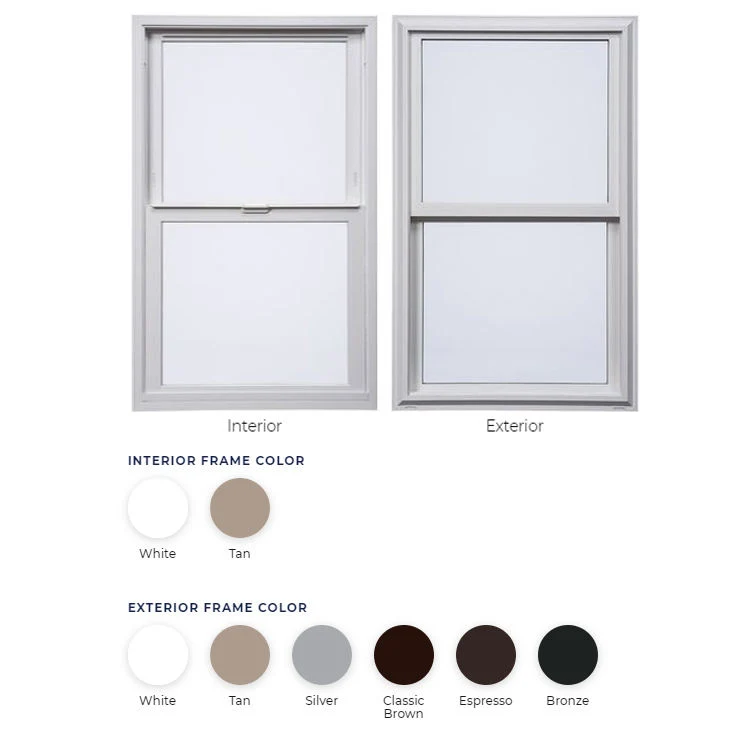 Double Pane Hurricane Impact Bulletproof Single Glaze UPVC Window Profile and Frame House Glass Windows