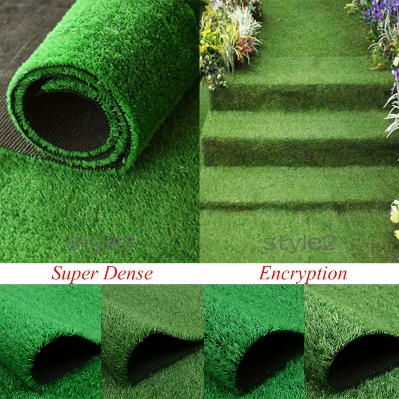 Green Artificial Grass Rug Grass Carpet Rug Realistic Fake Grass Deluxe Turf Synthetic Thick Lawn Pet Turf for Indoor/Outdooor