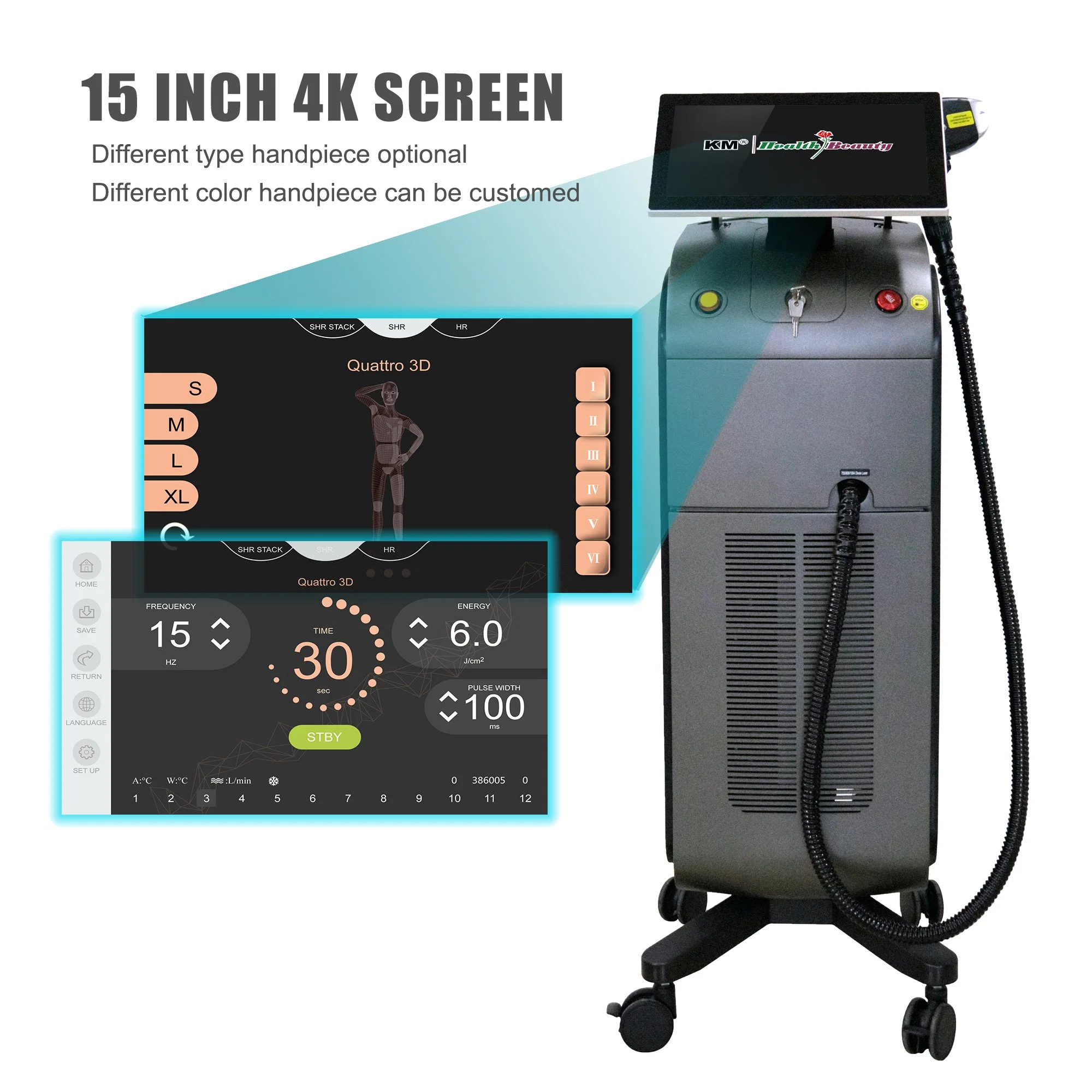 Weifang Km Painless Ice 808nm Permanent Diode Laser Hair Removal Machine laser Diode 755 1064 808 Diode Laser 808nm Hair Removal Titanium Ice Laser